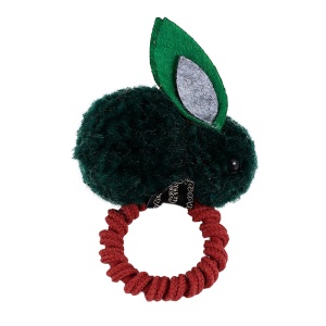 Elastic pentru par, model iepuras handmade, verde