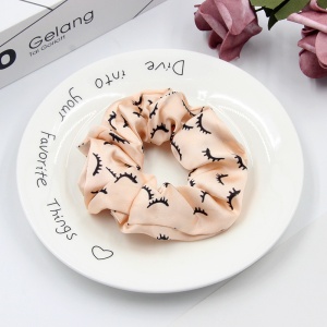Elastic pentru par, model satinat, gene delicate, crem - Img 2