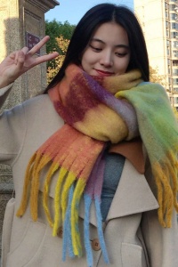 Fular dama, model gros si calduros, moale la atingere, tematica fashion winter, marime universala, multicolor - Img 3