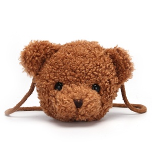 Geanta de dama, crossbody cu o singura bretea, model ursulet cute, maro