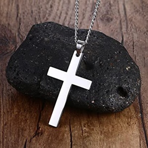 Lant cu cruce, argintiu, unisex - Img 3