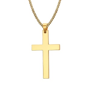 Lant cu cruce, auriu, unisex