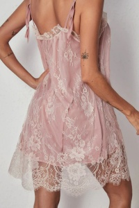 Lenjerie sexy dama, rochie cu bretele, model delicat, tematica sweet dreams, roz - Img 2
