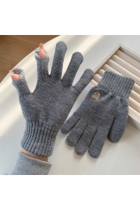 Manusi dama, model clasic calduros, accesorizate cu ursulet, tematica feeling warm, marime universala, gri - Img 4