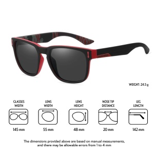 Ochelari de soare pentru barbati, model casual, tematica sport summer, marime universala, rosii - Img 3