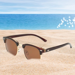 Ochelari de soare pentru barbati, model elegant masculin, tematica fashion hot summer, marime universala, maro - Img 2