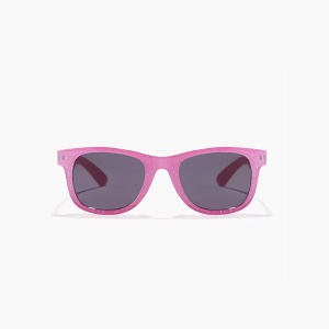 Ochelari de soare pentru copii, unisex, model clasic cu rama in culori vesele, tematica chill summer, marime universala, roz inchis - Img 2