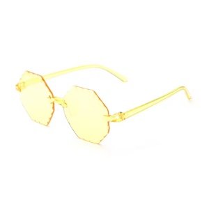 Ochelari de soare pentru copii, unisex, model crazy party, tematica fun is here, marime universala, galbeni