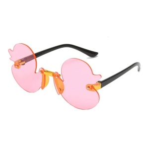 Ochelari de soare pentru copii, unisex, model cu ratuste, tematica Ducky the fancy duck, marime universala, roz