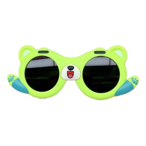 Ochelari de soare pentru copii, unisex, model cu ursulet prietenos, tematica teddy the friendly buddy, marime universala, verde deschis - Img 2