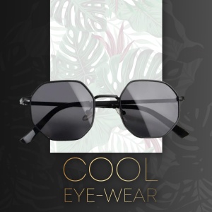 Ochelari de soare pentru copii, unisex, model fashion cu rama metalica, marime universala, negri - Img 3