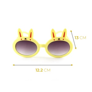 Ochelari de soare pentru copii, unisex, model iepuras, marime universala, galbeni - Img 3