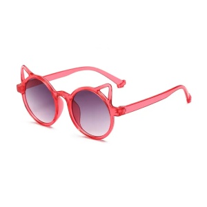 Ochelari de soare pentru copii, unisex, model pisicuta, accesorii urechiuse, marime universala, rosii
