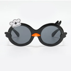 Ochelari de soare pentru copii, unisex, model ratusca nazdravana, accesorii decorative, marime universala, negri - Img 2