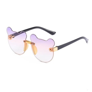 Ochelari de soare pentru copii, unisex, model ursulet, gradient, marime universala, mov deschis