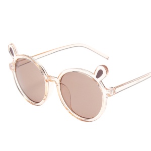 Ochelari de soare pentru copii, unisex, model vesel cu accesorii urechiuse, marime universala, maro
