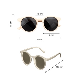Ochelari de soare pentru copii, unisex, model vintage, rame fashion, M2, marime universala, bej - Img 4