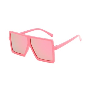 Ochelari de soare pentru copii, unisex, model voluminos cool, tematica fashion summer, marime universala, roz