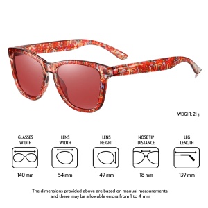 Ochelari de soare pentru femei, model casual, tematica cool woman, marime universala, rosii - Img 3