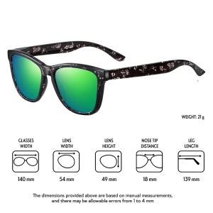 Ochelari de soare pentru femei, model casual, tematica cool woman, marime universala, negru cu verde - Img 3