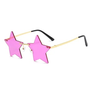 Ochelari de soare pentru femei, model super cool cu stea, tematica new star in town, marime universala, mov