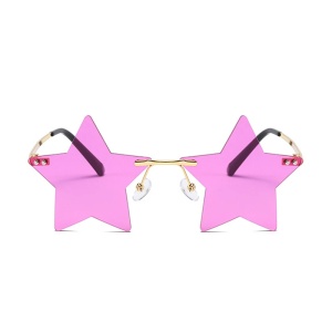 Ochelari de soare pentru femei, model super cool cu stea, tematica new star in town, marime universala, mov - Img 2