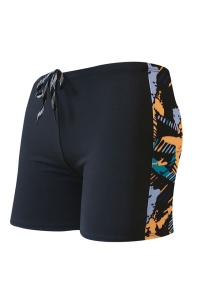 Pantaloni scurti de baie tip boxeri, barbati, imprimeu abstract, uscare rapida, portocaliu