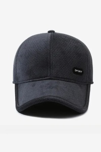 Sapca de barbati, cozoroc curbat, acoperitori pentru urechi, model confortabil, tematica refined look, marime universala, gri inchis - Img 3