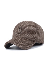Sapca de barbati, cozoroc curbat, protectie pentru urechi, reglabila, model urban, tematica business style, marime universala, maro - Img 2