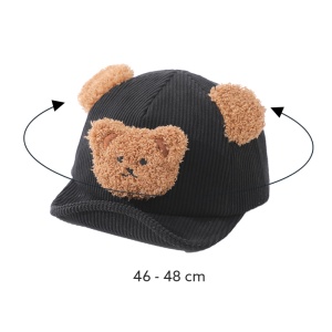 Sapca pentru copii, model haios cu cozoroc si ursulet, tematica baseball bear, 0 – 1 ani, neagra - Img 4