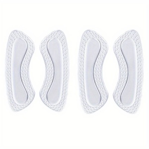 Set 4 branturi, pentru incaltari, protectie pentru calcai din silicon, ajustabil, marime universala, transparenti, alb