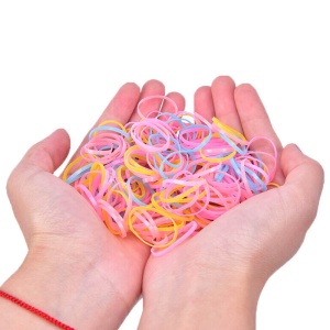 Set elastice de par, colorate, 500 bucati, mov multicolor, cauciuc - Img 2