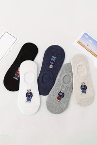 Sosete barbati, set 5 perechi, model cu ursulet, scurte, tematica fashion bear, marimea 39 – 44, multicolor - Img 2