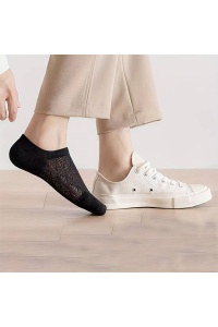 Sosete dama, set 5 perechi, model comod, delicat si colorat, tematica stay cozy, non – slip, marime 38 – 42, negre - Img 4