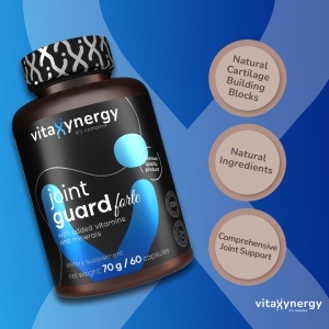 VITAXYNERGY Joint Guard Forte - 60 Capsule Supliment Nutritiv pentru Refacerea si Repararea Articulatiilor Cu Vitamina D, Zinc, Mangan, Collagen si Bromelaina Aprobat de Ministerul Sanatatii Certificat FDA, GMP, Halal - Img 3