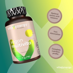 VITAXYNERGY VEGAN MULTIVITA 90 capsule – Supliment Complet de Vitamine si Minerale pentru Vegani, Energie, Vitalitate si Sanatate Generala, Aprobat de Ministerul Sanatatii, Certificat FDA, GMP, Halal - Img 4