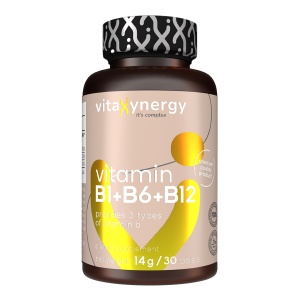 VITAXYNERGY VITAMIN B1+B6+B12 – 30 Tablete Supliment Nutritiv pentru Sanatatea Sistemului Nervos, Aprobat de Ministerul Sanatatii, Certificat FDA, GMP, Halal