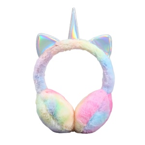Acoperitori pentru urechi, protectie impotriva frigului, model casti pentru copii, reglabile, tematica petrecere cu unicorni, marime universala, multicolore
