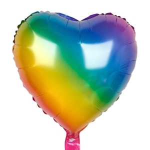 Balon iubire, decor inima, 45 cm, multicolor