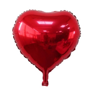 Balon iubire, decor inima, 45 cm, rosu