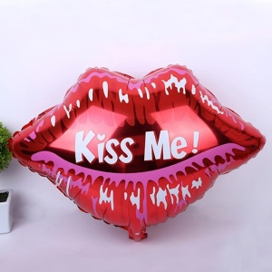 Balon kiss me, decor buze, 57 cm, rosu - Img 2