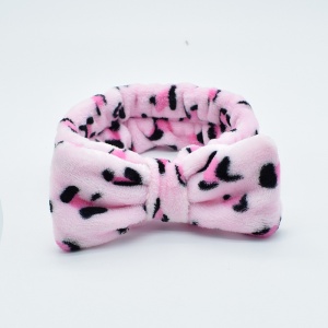 Bentita cosmetica machiaj, elastica, model animal print, roz cu imprimeu, marime standard - Img 2