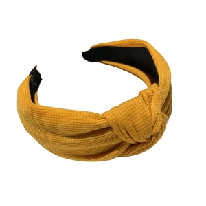 Bentita pentru par cu nod, model elegant happy, cu culori vibrante, marime universala, galbena