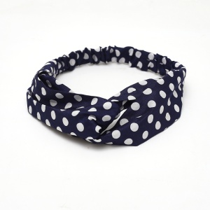 Bentita pentru par elastica, model buline chic, albastra, marime standard