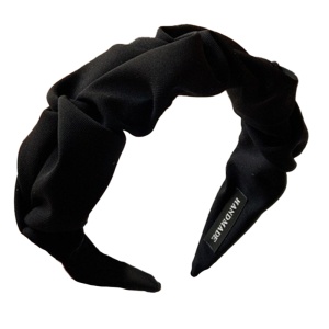 Bentita pentru par, model 5 pliuri, negru, marime standard