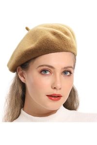 Bereta dama, model chic elegant, tematica fashion winter, M2, marime universala, maro deschis - Img 2