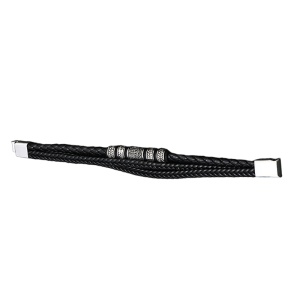 Bratara cu rune celtice si accesorii multiple, model funie impletita, tematica mistery world, unisex, neagra, - Img 4