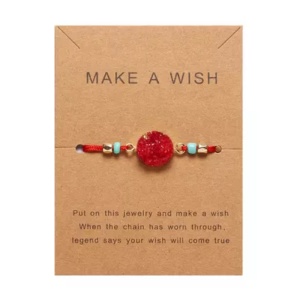 Bratara dama, sfoara, reglabila, model make a wish, accesoriu rotund, rosie