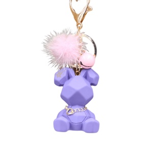 Breloc, model cu iepuras fashion, accesorii cute si zgomotoase, prindere sigura cu inel si carlig, tematica happy life rabbit, unisex, mov