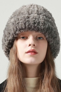 Caciula dama, model calduros pufos, tematica enjoy the snow, marime universala, gri